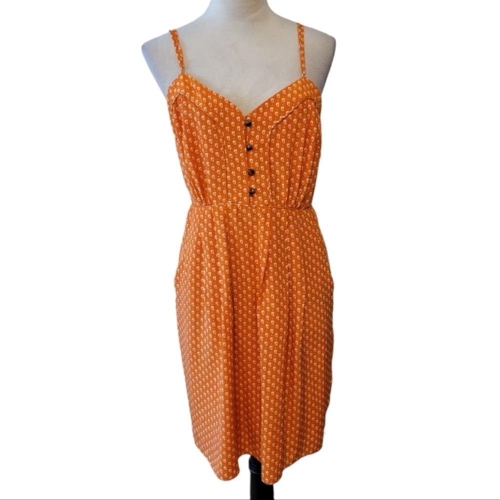 Shoshanna Orange Silk Print Mini Dress‎ Size 8